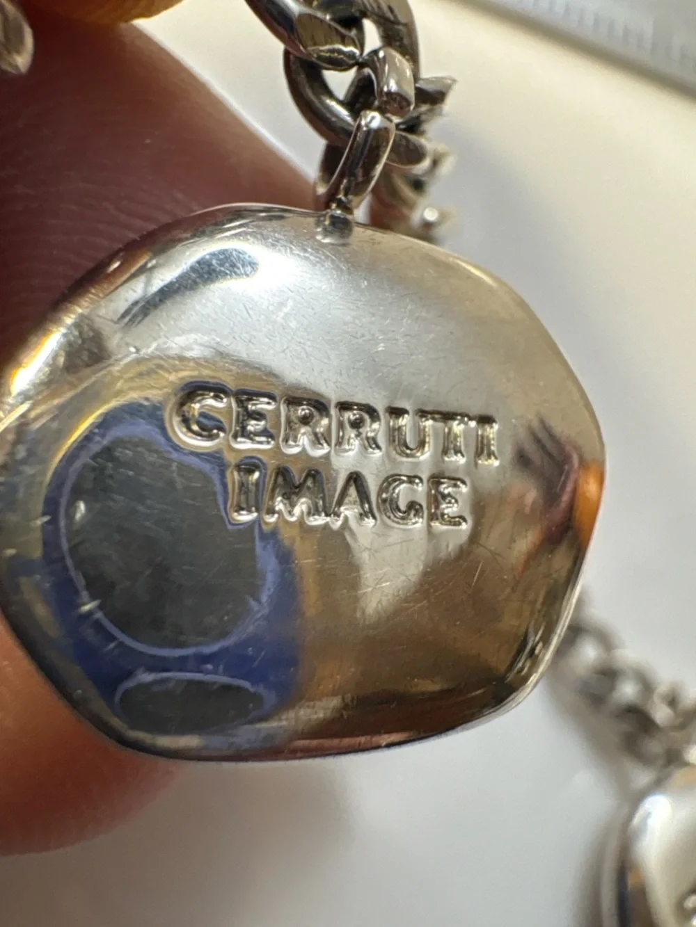 Vintage Cerruti Image Charm Bracelet Silver Tone Inspirational Words Toggle 7.5” - Picture 4 of 9
